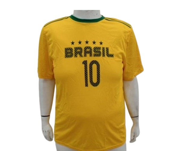 Camiseta Lulian Adulto Extra Grande Masculina Manga Curta Poliéster Brasil