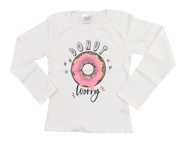 Blusa Minimundo Juvenil Feminina Manga Longa Cotton