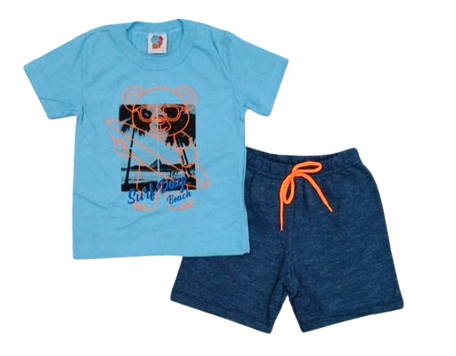 Conjunto Wkids Primeiros Passos Masculino Manga Curta Malha