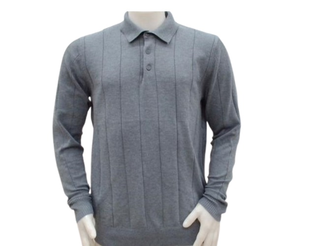 Blusa Coldland Adulto Masculina Manga Longa Lã/Acrílico Gola Polo