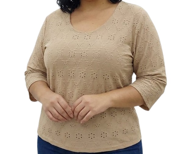 Blusa Sobmedida Adulto Extra Grande Feminina Manga 3/4 Poliéster Lesi