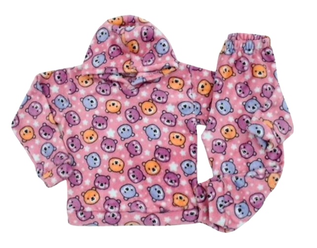 Pijama Filitex Infantil Feminino Peluciado Capuz Calça