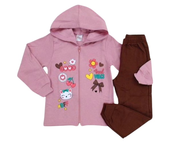 Conjunto Catolele Infantil Feminino Moletom Capuz Calça