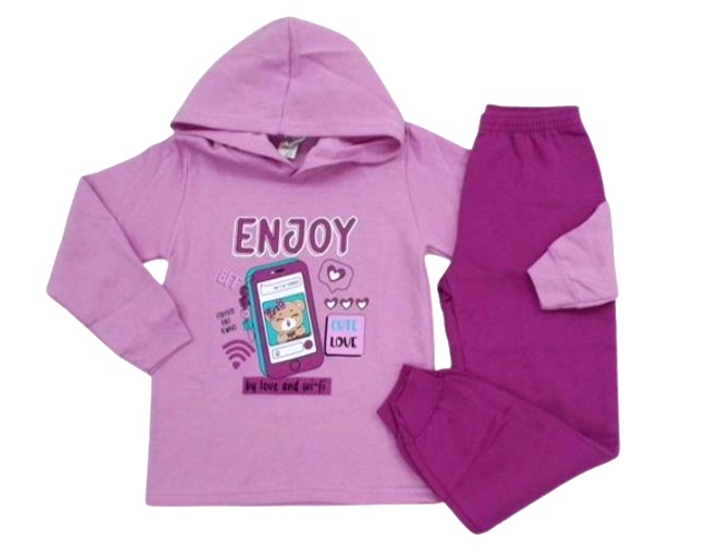 Conjunto Catolele Infantil Feminino Moletom Capuz Calça
