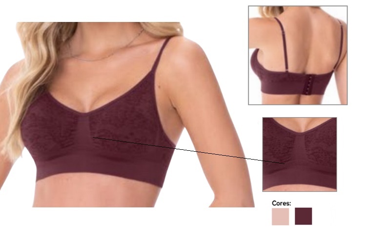 Soutien Zeerucci Adulto Jacquard Alça Bojo Removível