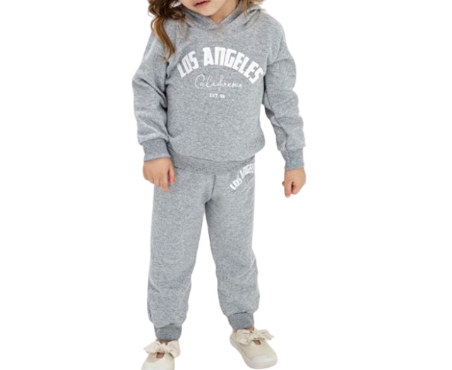 Conjunto Fashionk Primeiros Passos Feminino Moletom Capuz Calça