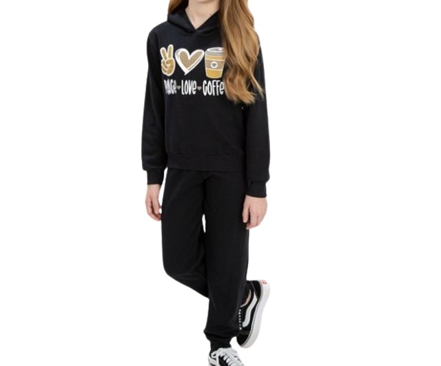 Conjunto Fashionk Juvenil Feminino Moletom Capuz Calça