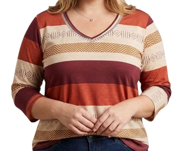 Blusa 7linhas Adulto Extra Grande Feminina Manga 3/4 Viscolycra Estampada