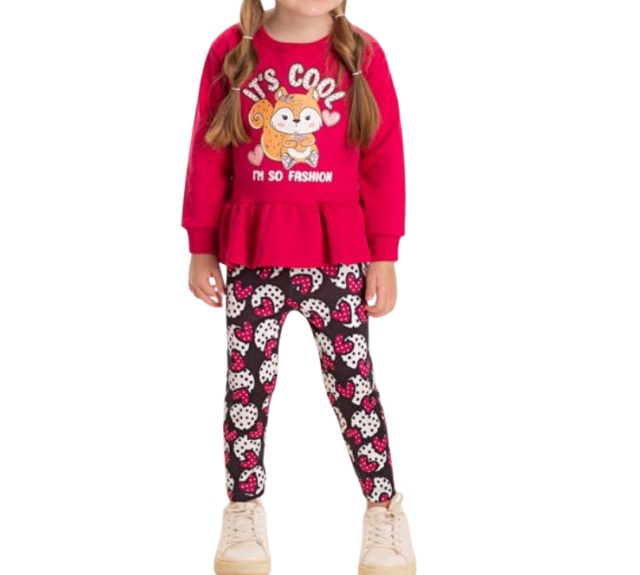 Conjunto Pimentinha Primeiros Passos Feminino Moletom Legging