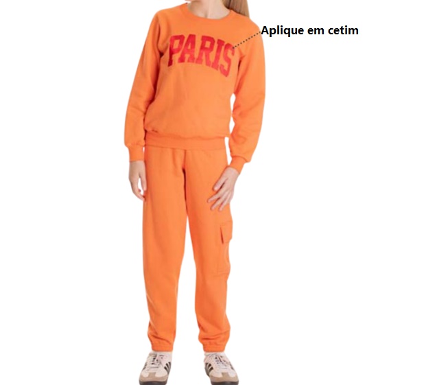 Conjunto Pk Juvenil Feminino Moletom Calça