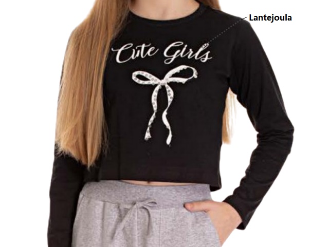 Blusa Pk Juvenil Feminina Manga Longa Malha Cropped