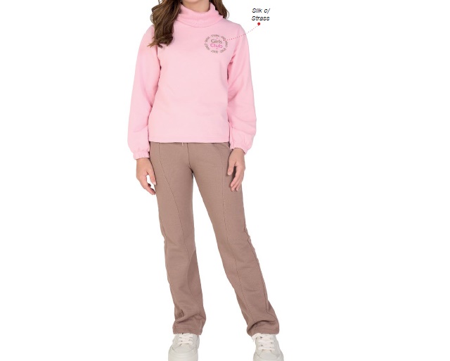 Conjunto Viston Juvenil Feminino Moletom Cropped Calça