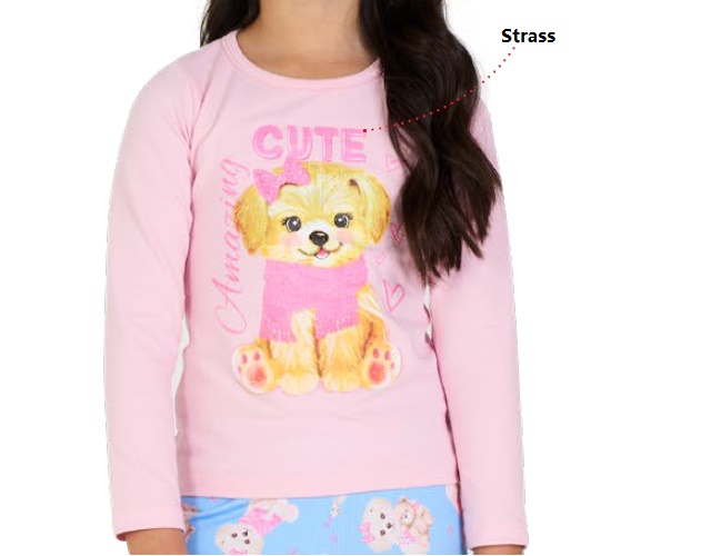 Blusa Viston Infantil Feminina Manga Longa Cotton