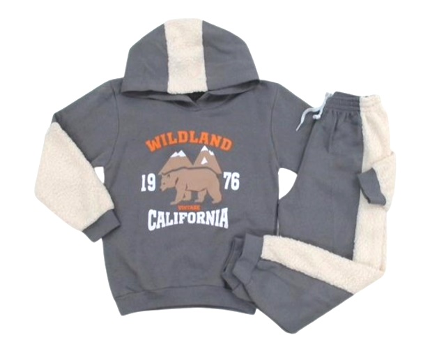 Conjunto Indiababy Infantil Masculino Moletom Peluciado Capuz