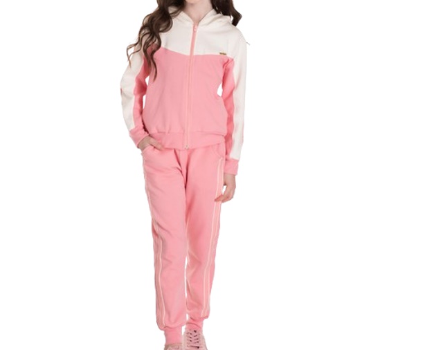 Conjunto Randa Infantil Feminino Molecotton Capuz Calça