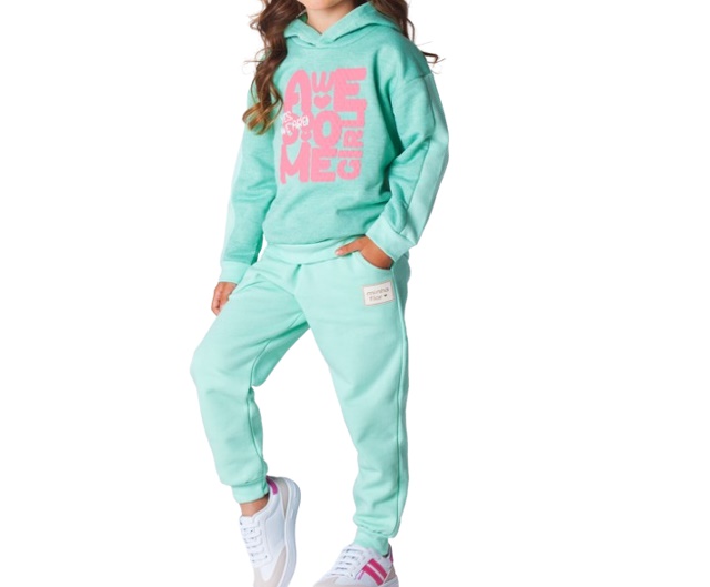 Conjunto Minhaflor Infantil Feminino Moletom Capuz Calça