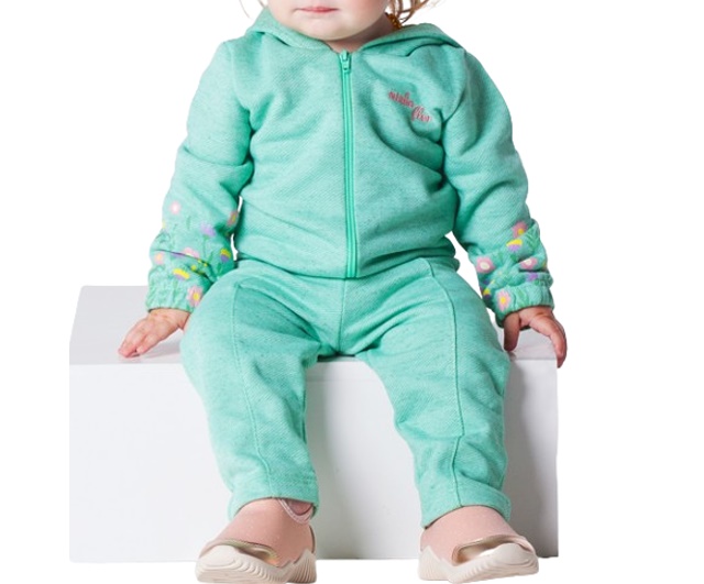 Conjunto Minhaflor Bebe Feminino Moletom Capuz Calça