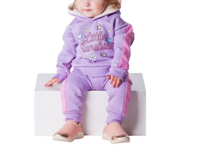 Conjunto Minhaflor Bebe Feminino Moletom Capuz Calça