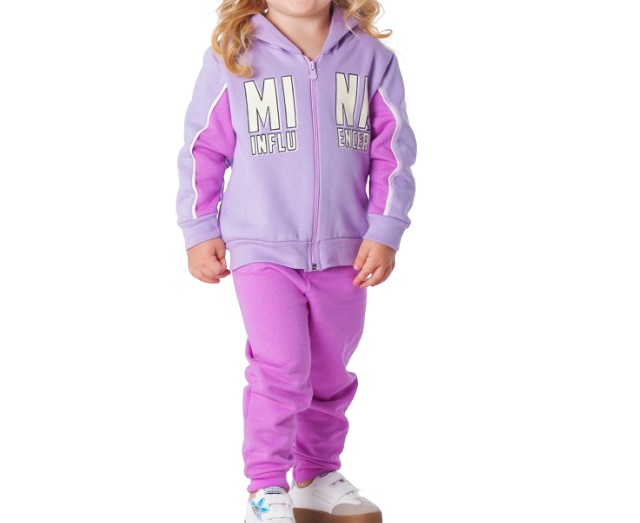 Conjunto Minhaflor Primeiros Passos Feminino Moletom Capuz Calça