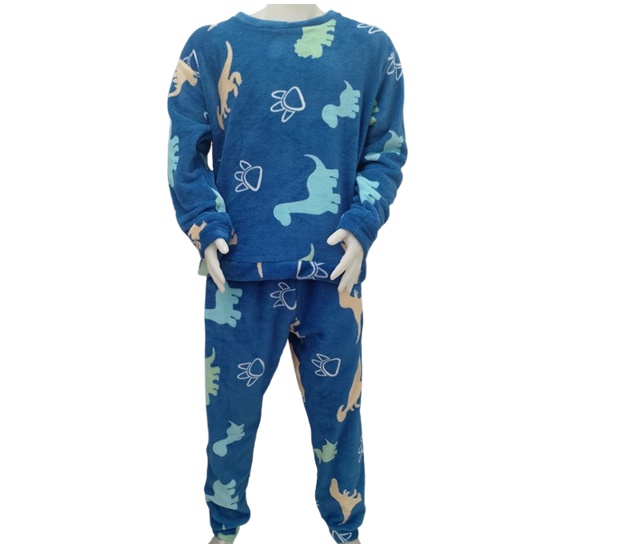 Pijama Pacoleon Adulto Extra Grande Masculino Manga Longa Peluciado Estampado