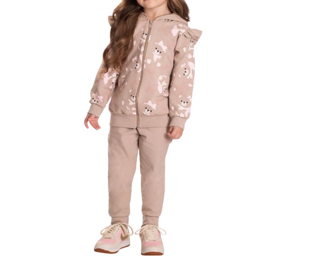 Conjunto Semprekids Primeiros Passos Feminino Molecotton Capuz
