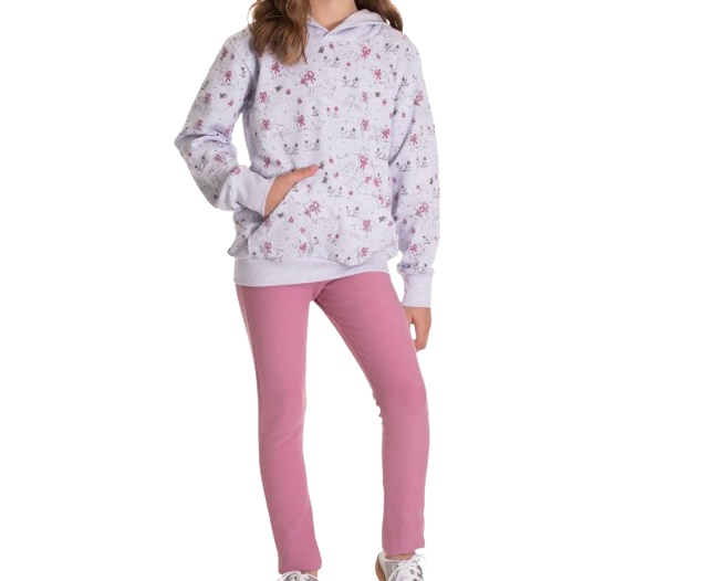 Conjunto Semprekids Infantil Feminino Moletom Capuz Legging