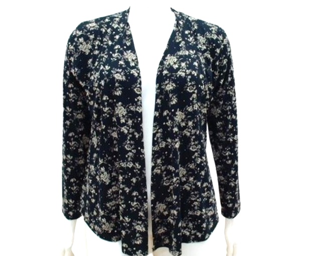 Cardigan Kaprice Adulto Extra Grande Feminino Manga Longa Viscolycra Estampado