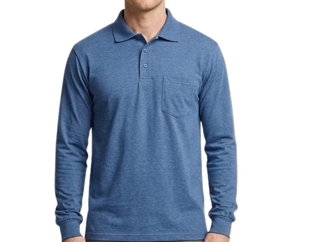 Polo Tsg Adulto Masculino Manga Longa Malha Bolso