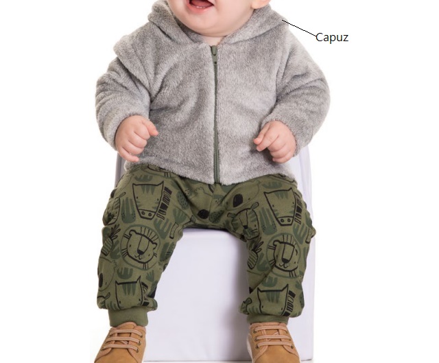 Conjunto Semprekids Bebe Masculino Fleece Capuz