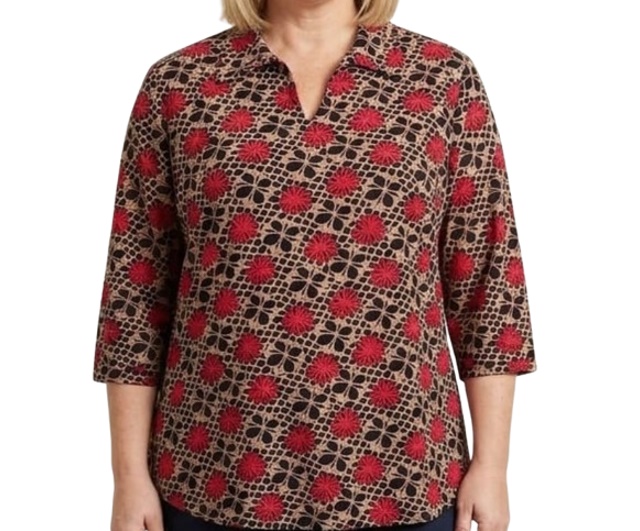 Blusa Sobmedida Adulto Extra Grande Feminina Manga 3/4 Liganete Estampada