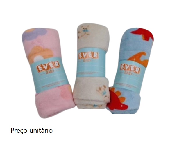Manta Everly Bebe Fleece Estampada (75cmx95cm)