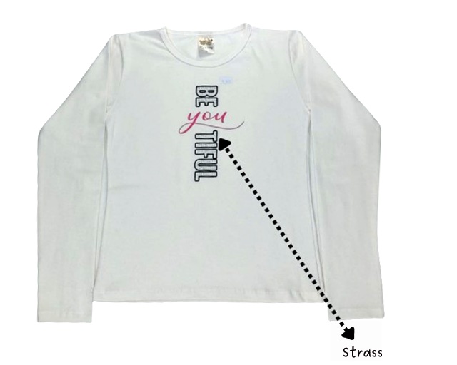 Blusa Mundonicky Juvenil Feminina Manga Longa Cotton