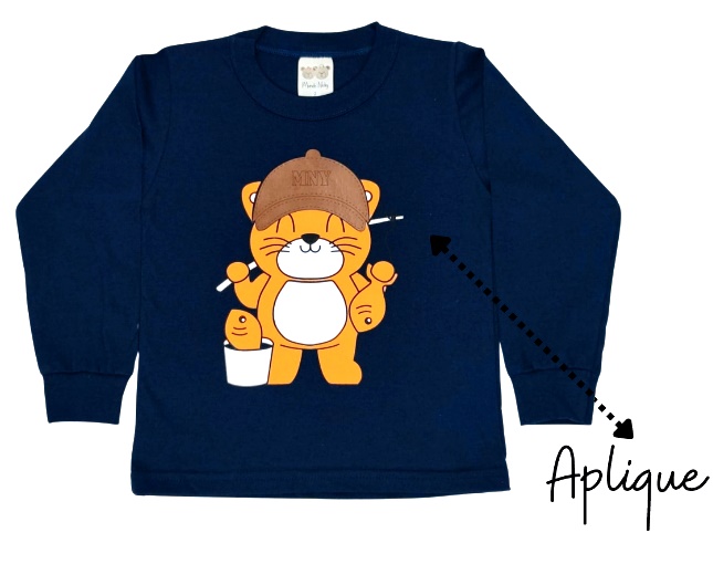Camiseta Mundonicky Primeiros Passos Masculina Manga Longa Malha