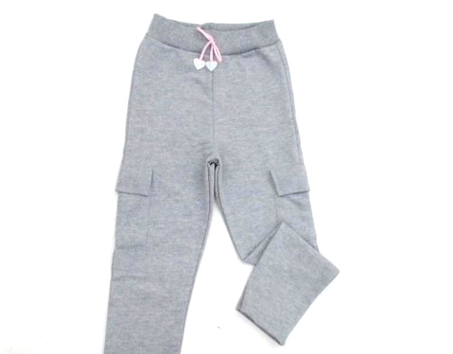 Calça Mundonicky Infantil Feminina Moletom Bolso Cargo