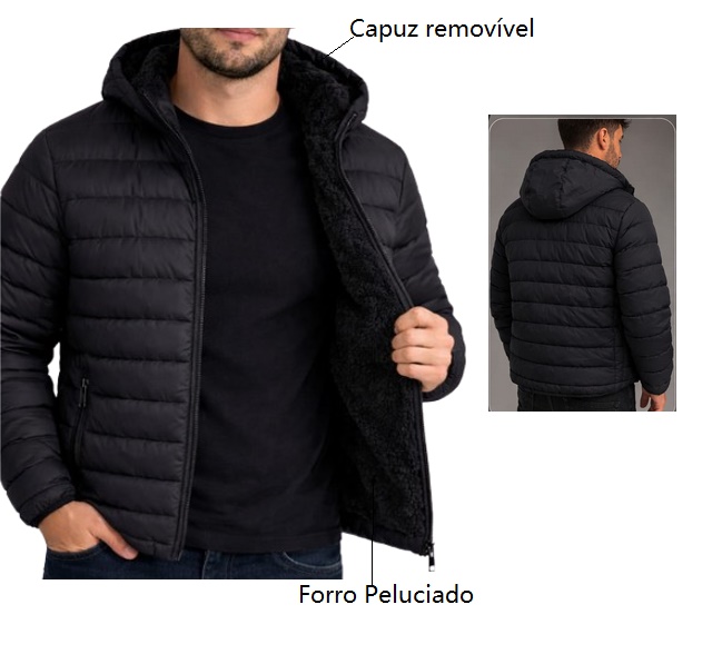 Jaqueta Kopico Adulto Masculina Nylon Matelassê Capuz