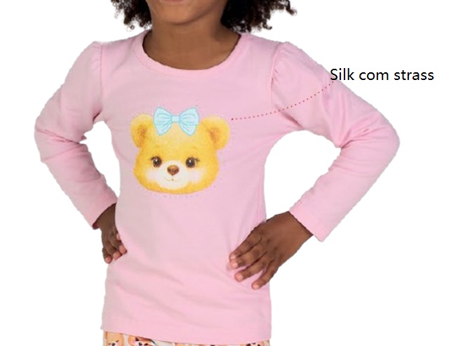 Blusa Viston Primeiros Passos Feminina Manga Longa Cotton