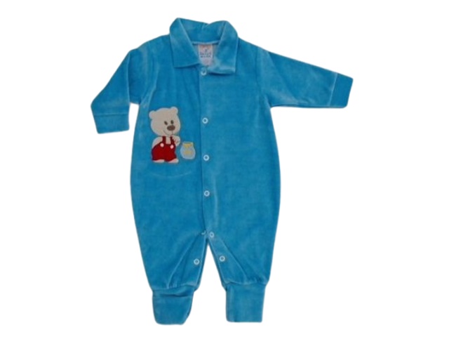 Macacão Seven Bebe Masculino Longo Plush Pé Reversível