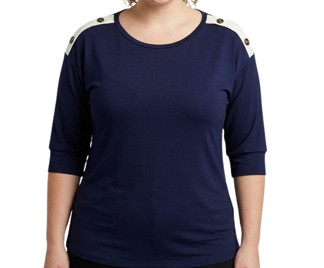 Blusa 7linhas Adulto Extra Grande Feminina Manga 3/4 Viscolycra