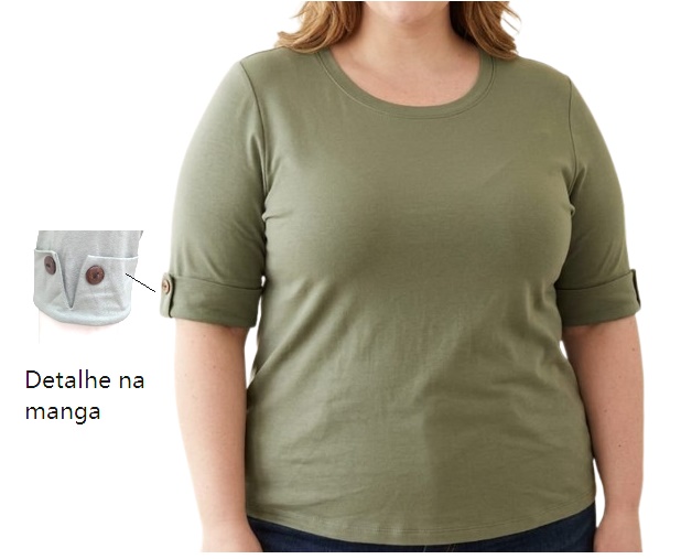 Blusa Vestbem Adulto Extra Grande Feminina Manga 3/4 Viscolycra