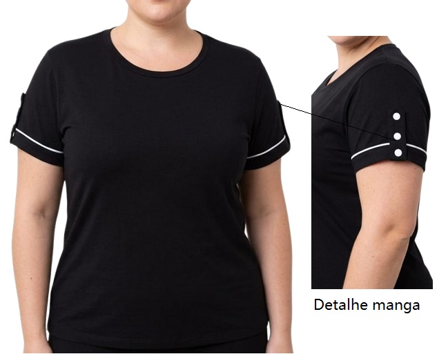 Blusa Armando Adulto Extra Grande Feminina Manga Curta Viscolycra