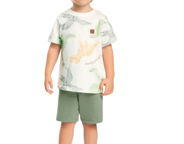 Conjunto Livy Primeiros Passos Masculino Manga Curta Malha