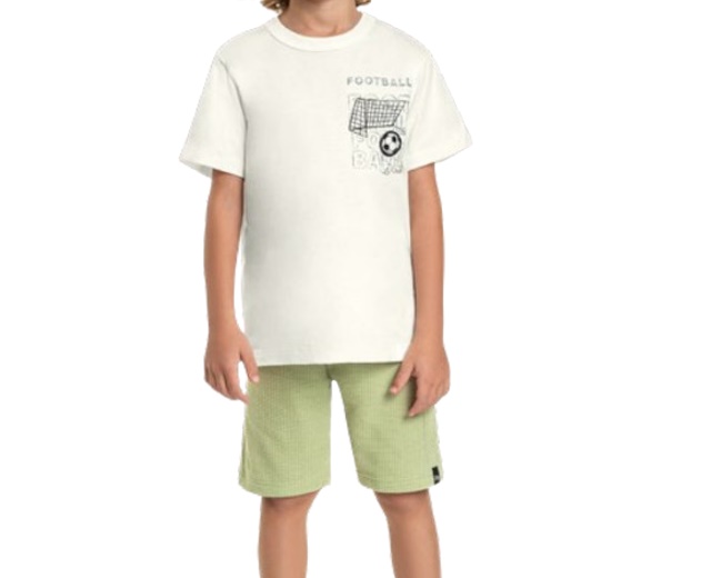 Conjunto Livy Infantil Masculino Manga Curta Malha