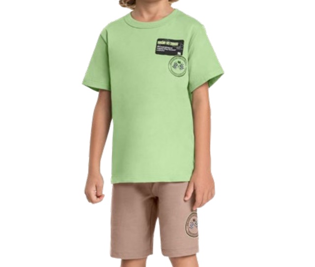 Conjunto Livy Infantil Masculino Manga Curta Malha