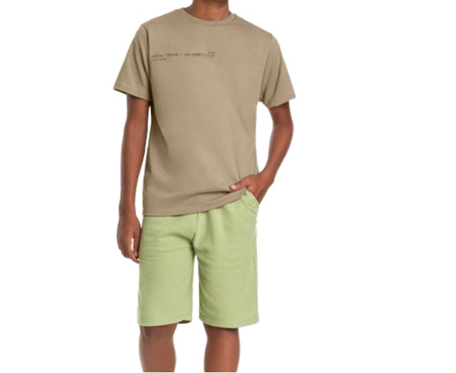 Conjunto Livy Juvenil Masculino Manga Curta Malha
