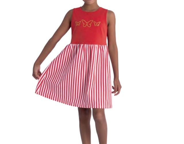Vestido Duduka Infantil Regata Cotton Listrado