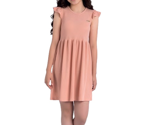 Vestido Duduka Juvenil Manga Japonesa Malha Trabalhada