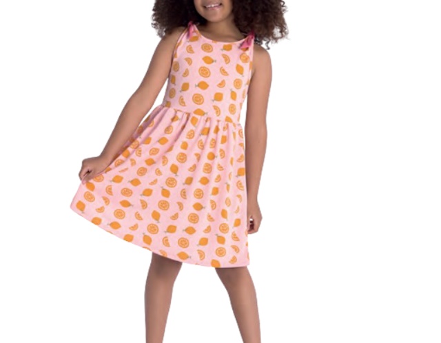 Vestido Duduka Infantil Regata Malha Trabalhada Estampado