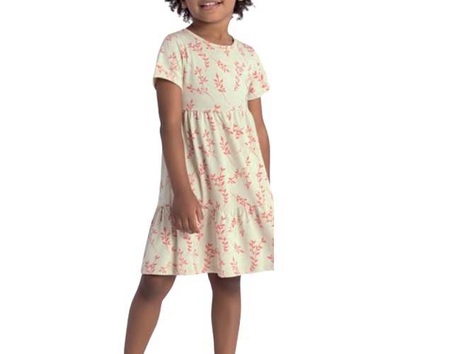 Vestido Duduka Primeiros Passos Manga Curta Viscolycra Estampado