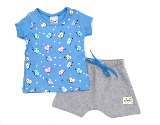 Conjunto Gatutty Bebe Feminino Manga Curta Cotton Short