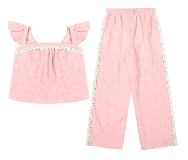 Conjunto Lecimar Juvenil Feminino Regata Tecido Frissê Calça